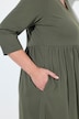 Jerseykleid, Empirenaht, V-Ausschnitt, 3/4-Arm, Taschen
