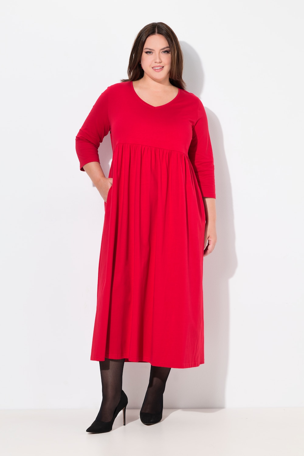 Große Größen Jerseykleid, Damen, rot, Größe: 58/60, Baumwolle, Ulla Popken