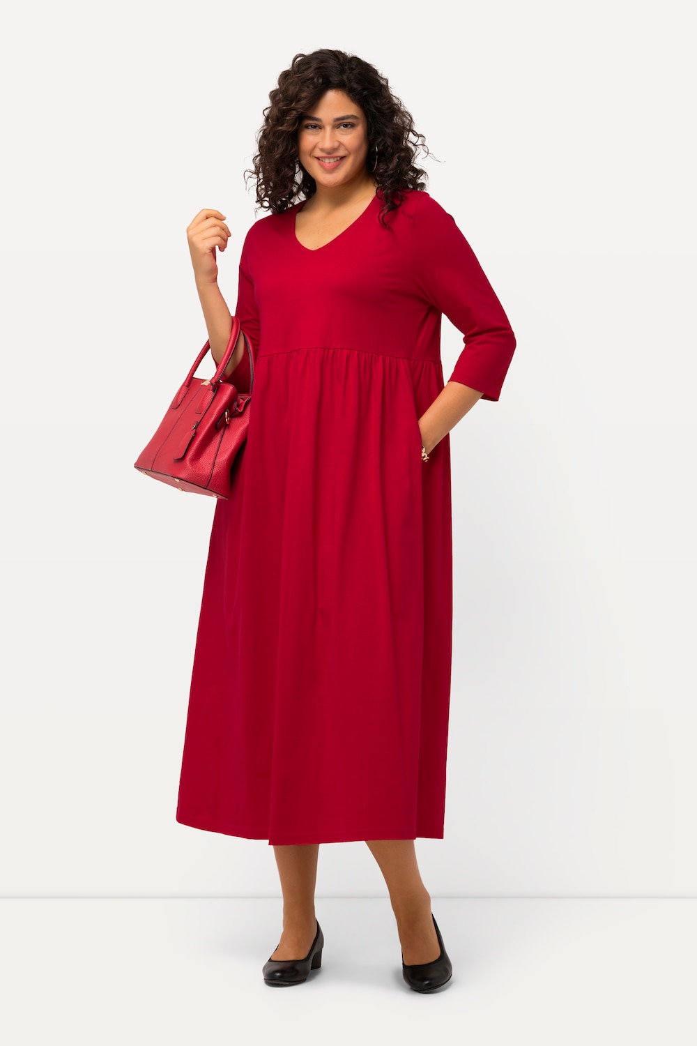 Große Größen Jerseykleid, Damen, rot, Größe: 46/48, Baumwolle, Ulla Popken