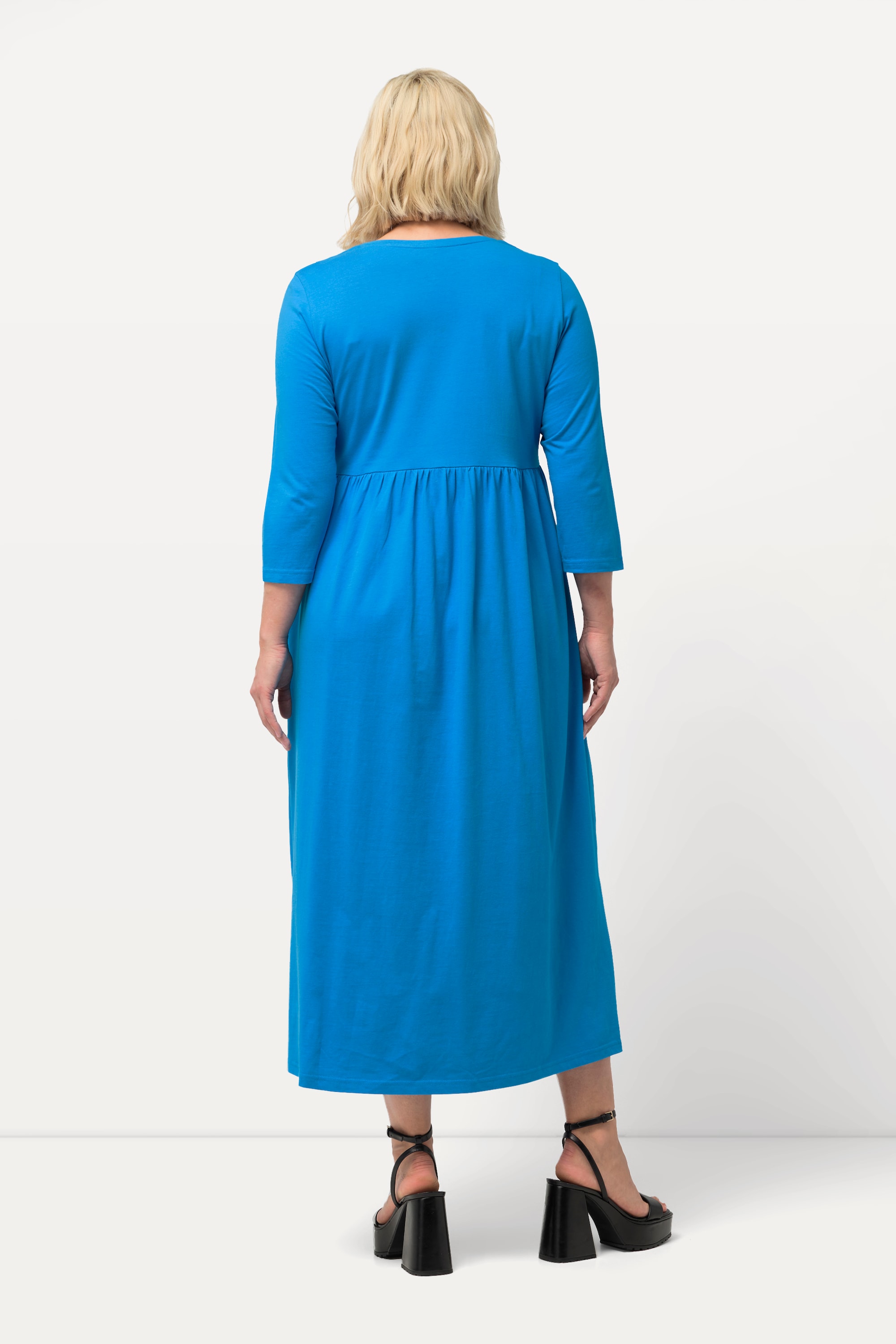 Ulla Popken Damen große Größen Jerseykleid Empirenaht V Ausschnitt 3 4 Arm