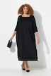 Jerseykleid, A-Linie, Carré-Ausschnitt, 3/4-Arm