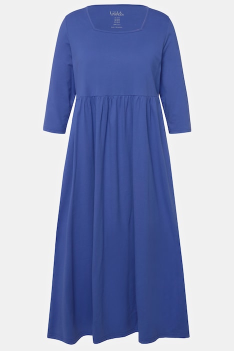 Square Neck Empire Knit A-line Pocket Dress | Maxi Dresses | Dresses