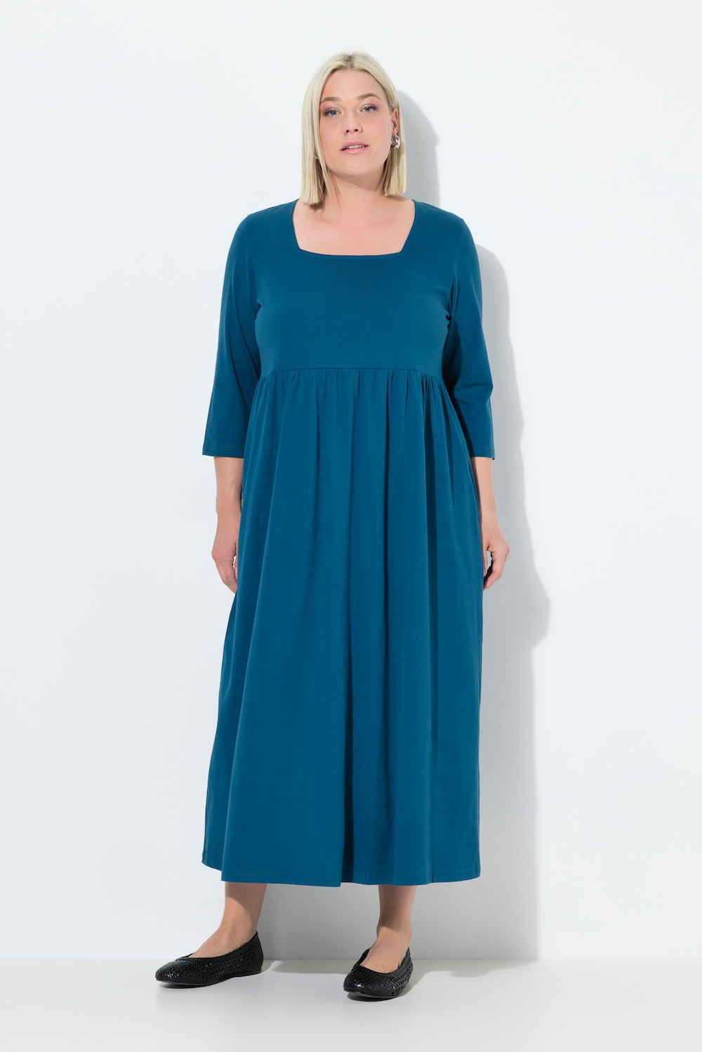 Große Größen Jerseykleid, Damen, blau, Größe: 50/52, Baumwolle, Ulla Popken