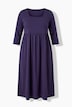 Robe évasée en jersey, encolure carré et manches 3/4