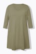 Longshirt, sierbanden, A-lijn, V-hals, 3/4-mouwen