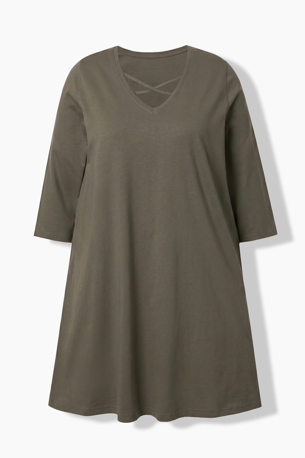 Longshirt, Zierbänder, A-Linie, V-Ausschnitt, 3/4-Arm