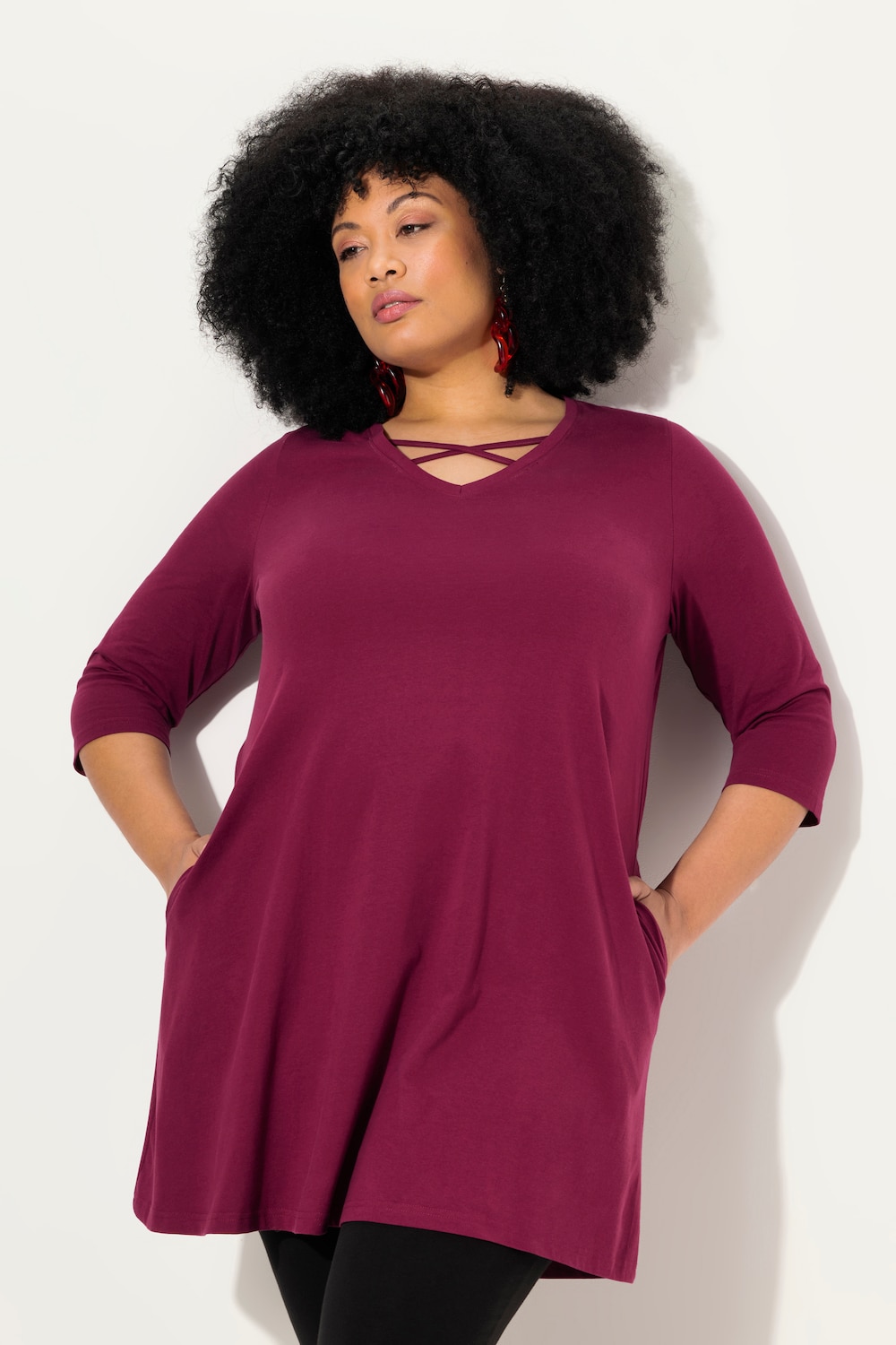 Große Größen Longshirt, Damen, lila, Größe: 46/48, Baumwolle, Ulla Popken