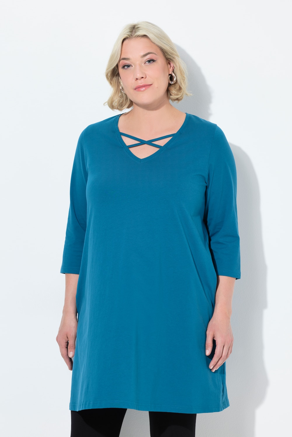 Große Größen Longshirt, Damen, blau, Größe: 58/60, Baumwolle, Ulla Popken