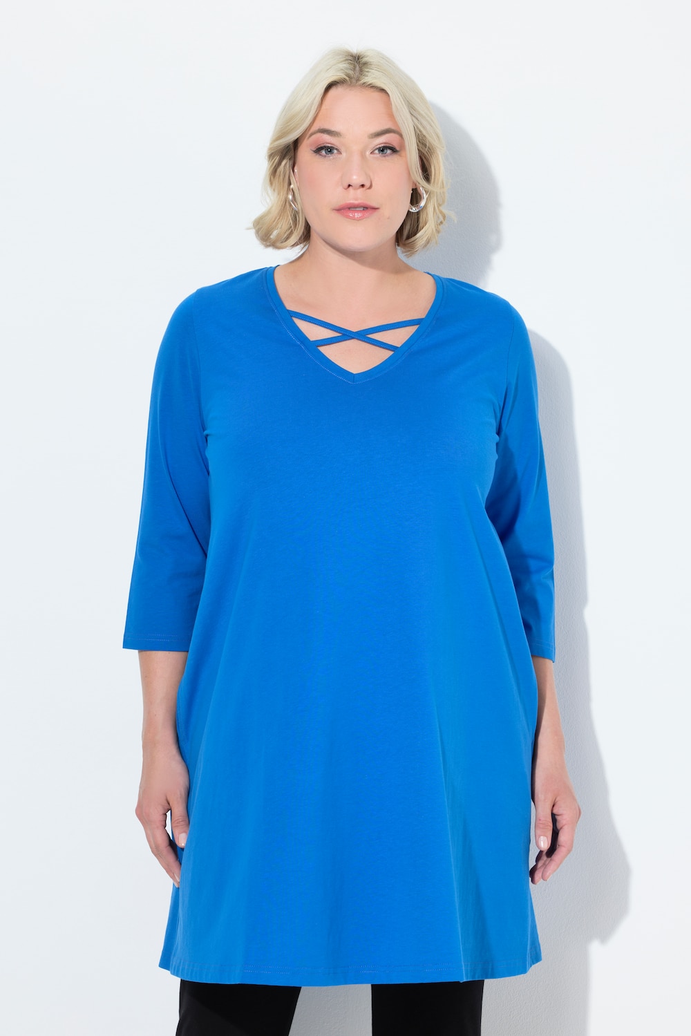 Große Größen Longshirt, Damen, blau, Größe: 58/60, Baumwolle, Ulla Popken