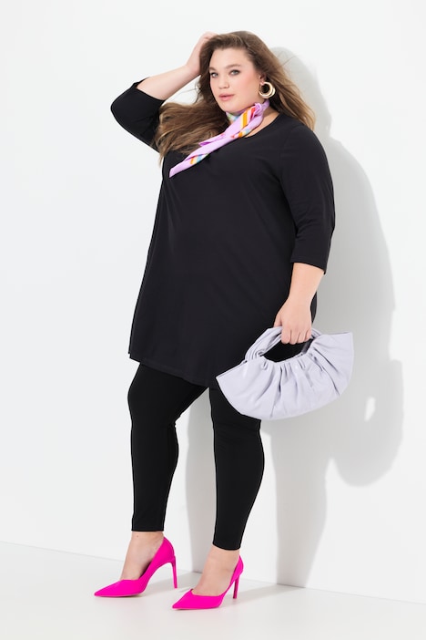 Square Neckline Knit Swing A-line Pocket Tunic