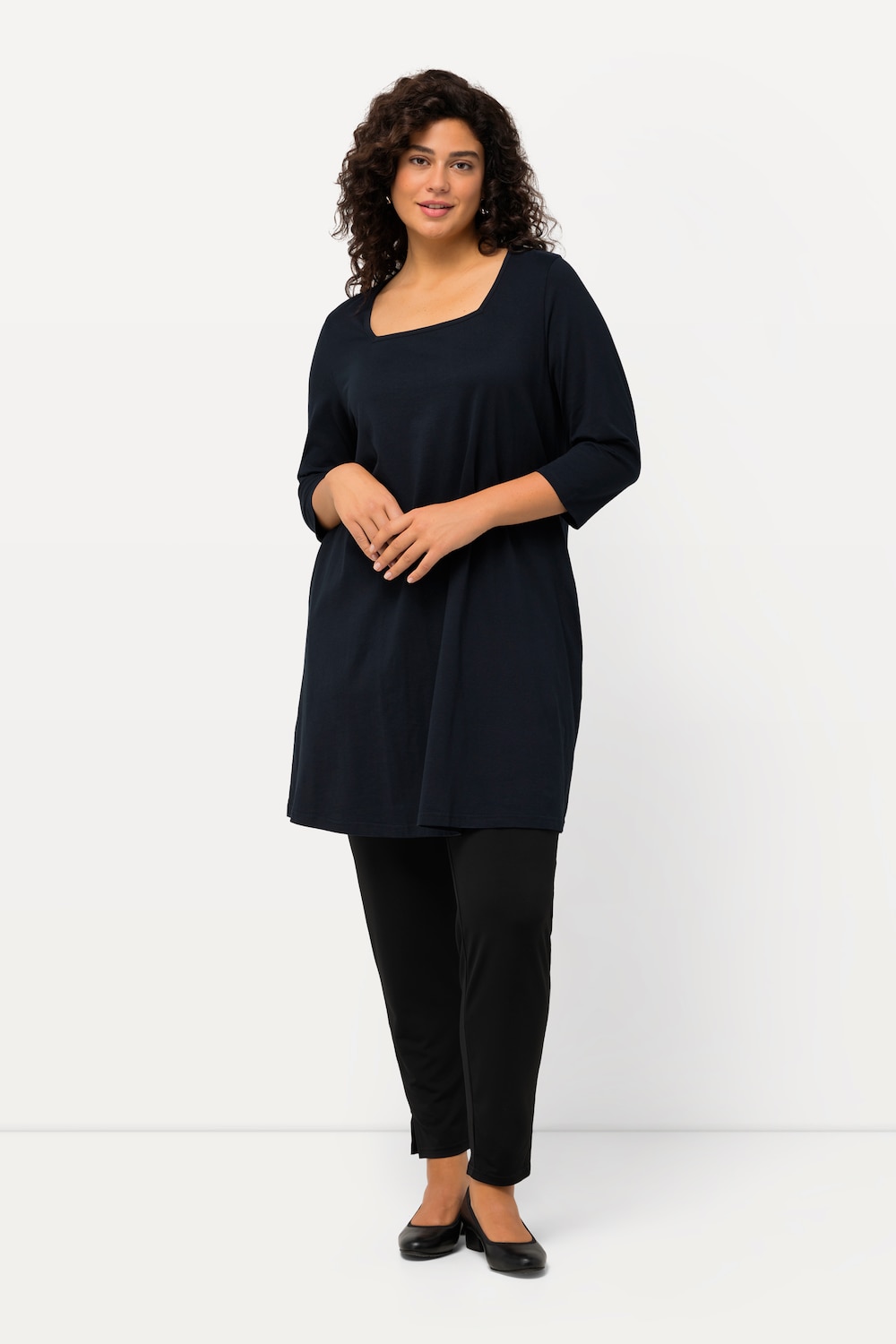Große Größen Longshirt, Damen, blau, Größe: 54/56, Baumwolle, Ulla Popken