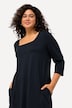Square Neckline Knit Swing A-line Pocket Tunic