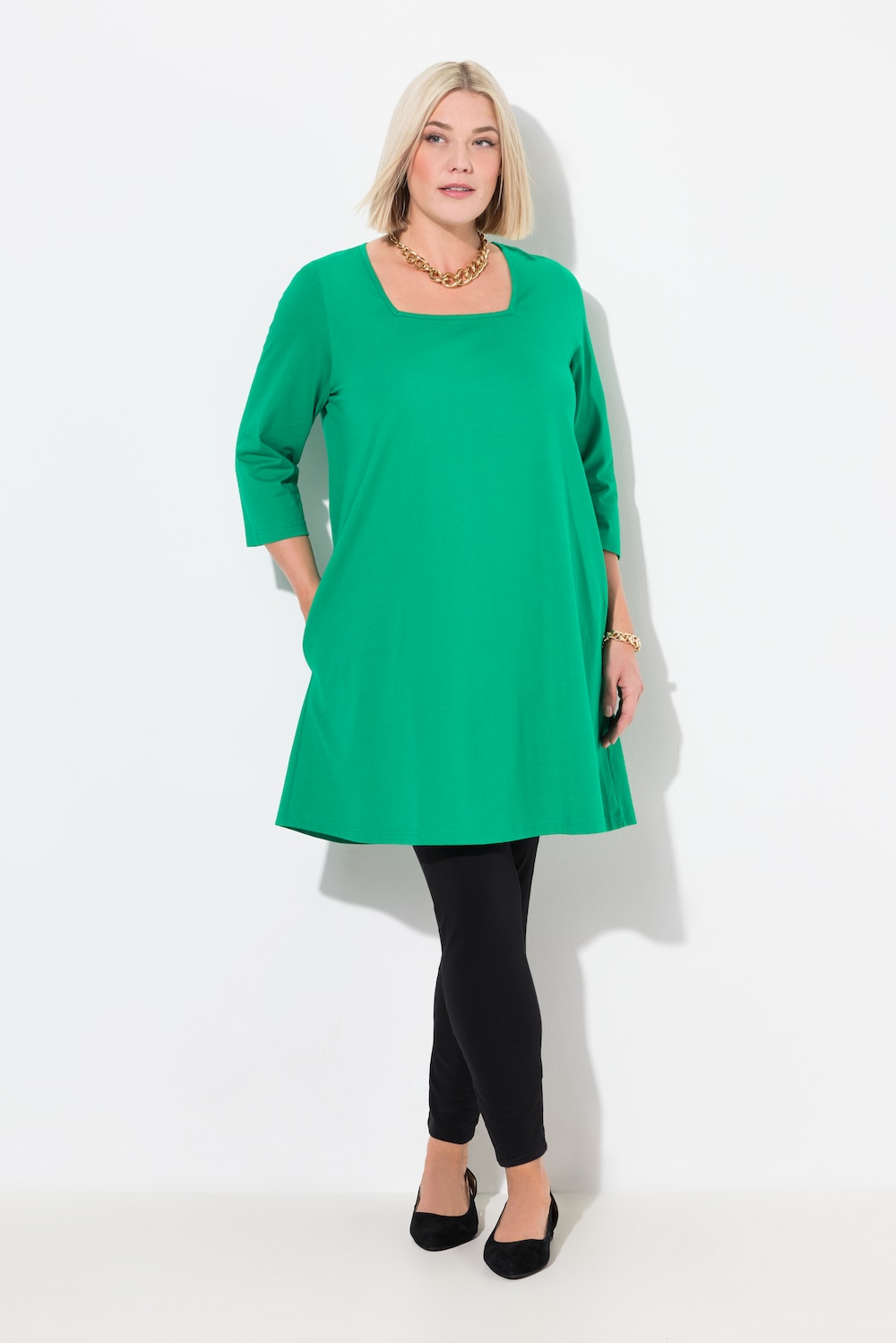 Große Größen Longshirt, Damen, grün, Größe: 46/48, Baumwolle, Ulla Popken