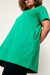 T-shirt long, coupé évasée, décolleté carré et manches 3/4