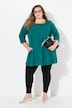 Square Neckline Knit Swing A-line Pocket Tunic