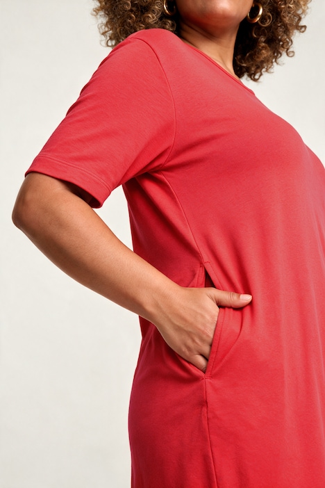 Longshirt, A-Linie, Carré-Ausschnitt, 3/4-Arm