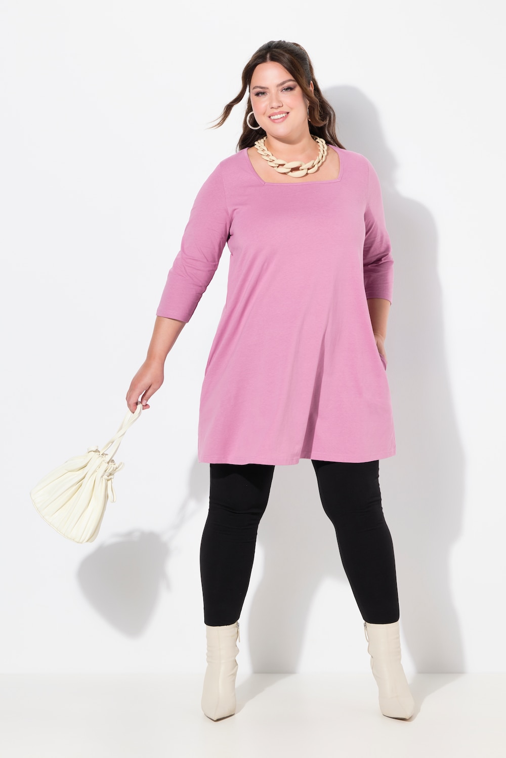 Große Größen Longshirt, Damen, rosa, Größe: 50/52, Baumwolle, Ulla Popken