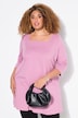 T-shirt long, coupé évasée, décolleté carré et manches 3/4