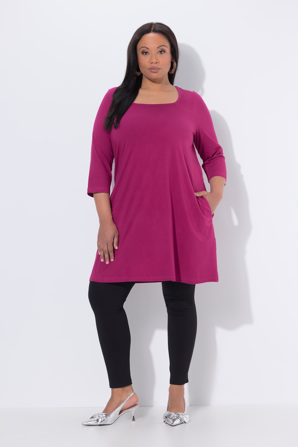 Große Größen Longshirt, Damen, rosa, Größe: 58/60, Baumwolle, Ulla Popken