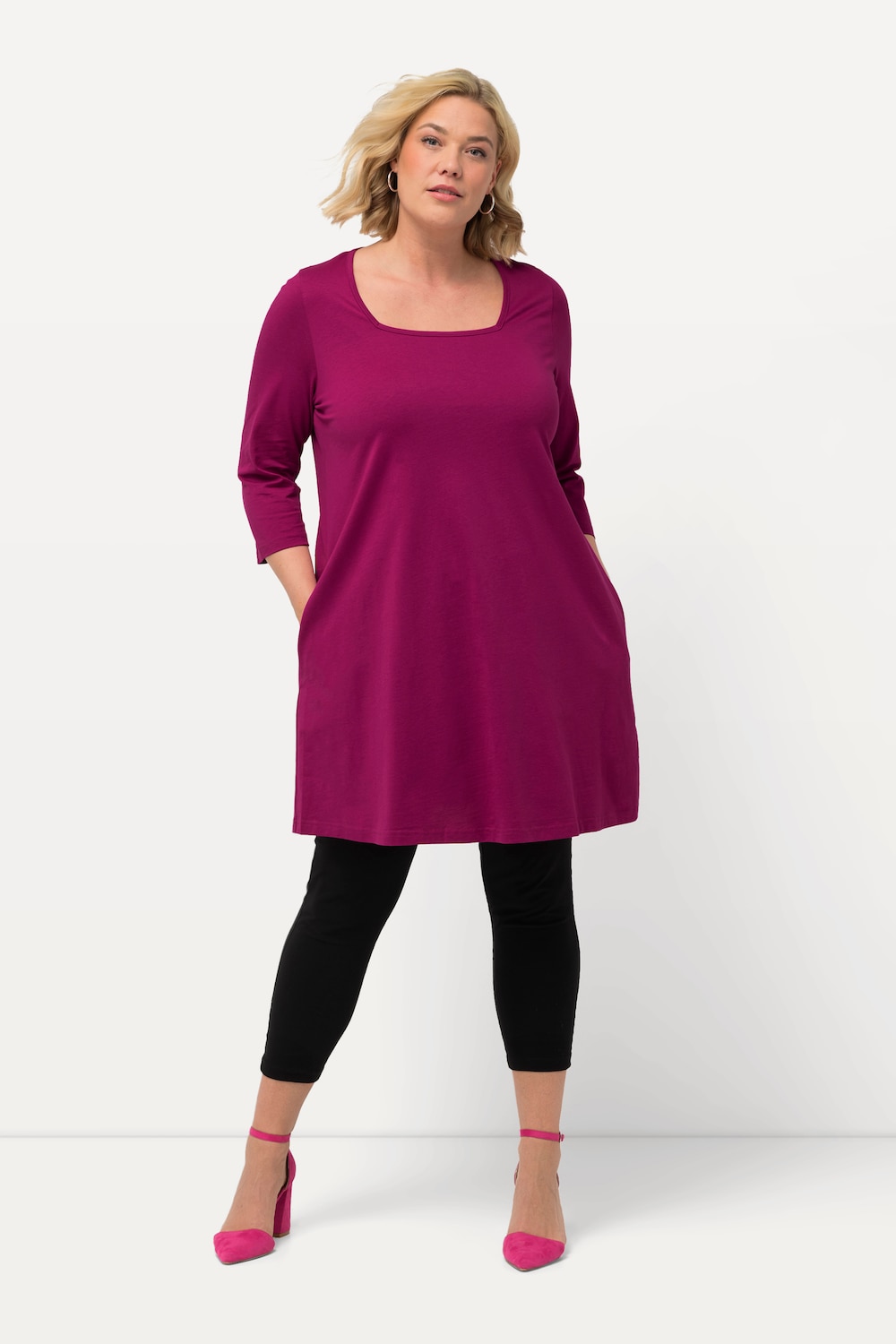 Große Größen Longshirt, Damen, rosa, Größe: 50/52, Baumwolle, Ulla Popken