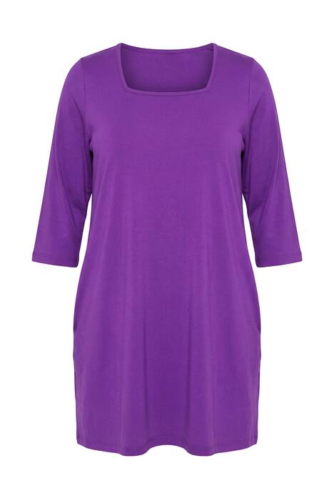 Dlouhé tričko, A střih, hranatý výstřih, 3/4 rukávy