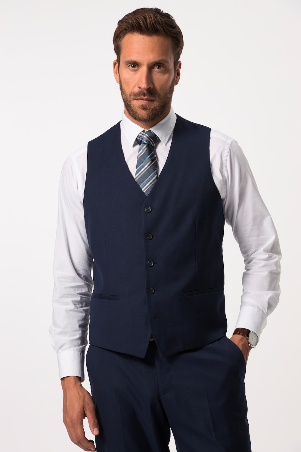 Große Größen Business-Weste Kasos Baukasten FLEXNAMIC®, Herren, blau, Größe: 58, Polyester/Viskose, JP1880