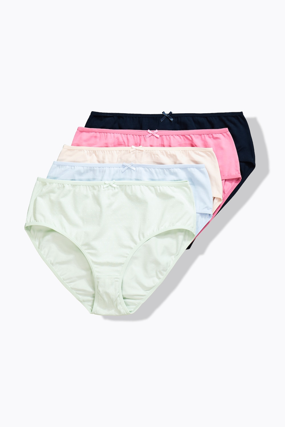 Midislips, 5er-Pack, Punkte/einfarbig