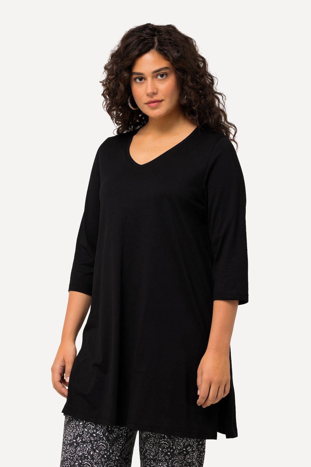 Große Größen Longshirt, Damen, schwarz, Größe: 42/44, Baumwolle, Ulla Popken