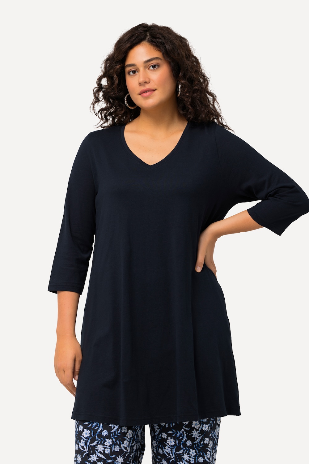 Große Größen Longshirt, Damen, blau, Größe: 62/64, Baumwolle, Ulla Popken