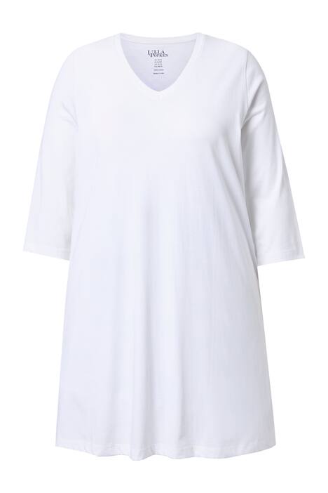 Dlouhé tričko, A střih, výstřih do V, 3/4 rukváy