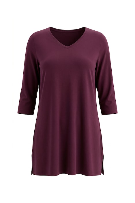 Dlouhé tričko, A střih, výstřih do V, 3/4 rukváy