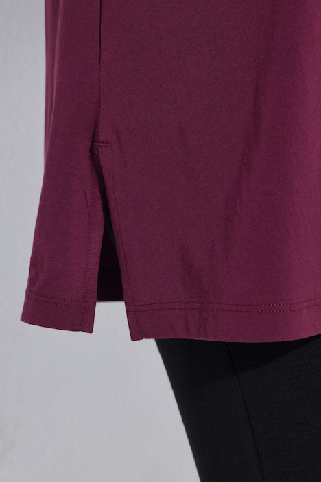 Longshirt, A-Linie, V-Ausschnitt, 3/4-Arm