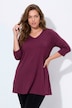 Longshirt, A-Linie, V-Ausschnitt, 3/4-Arm