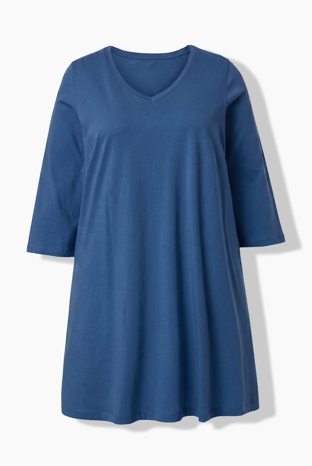 Longshirt, A-Linie, V-Ausschnitt, 3/4-Arm