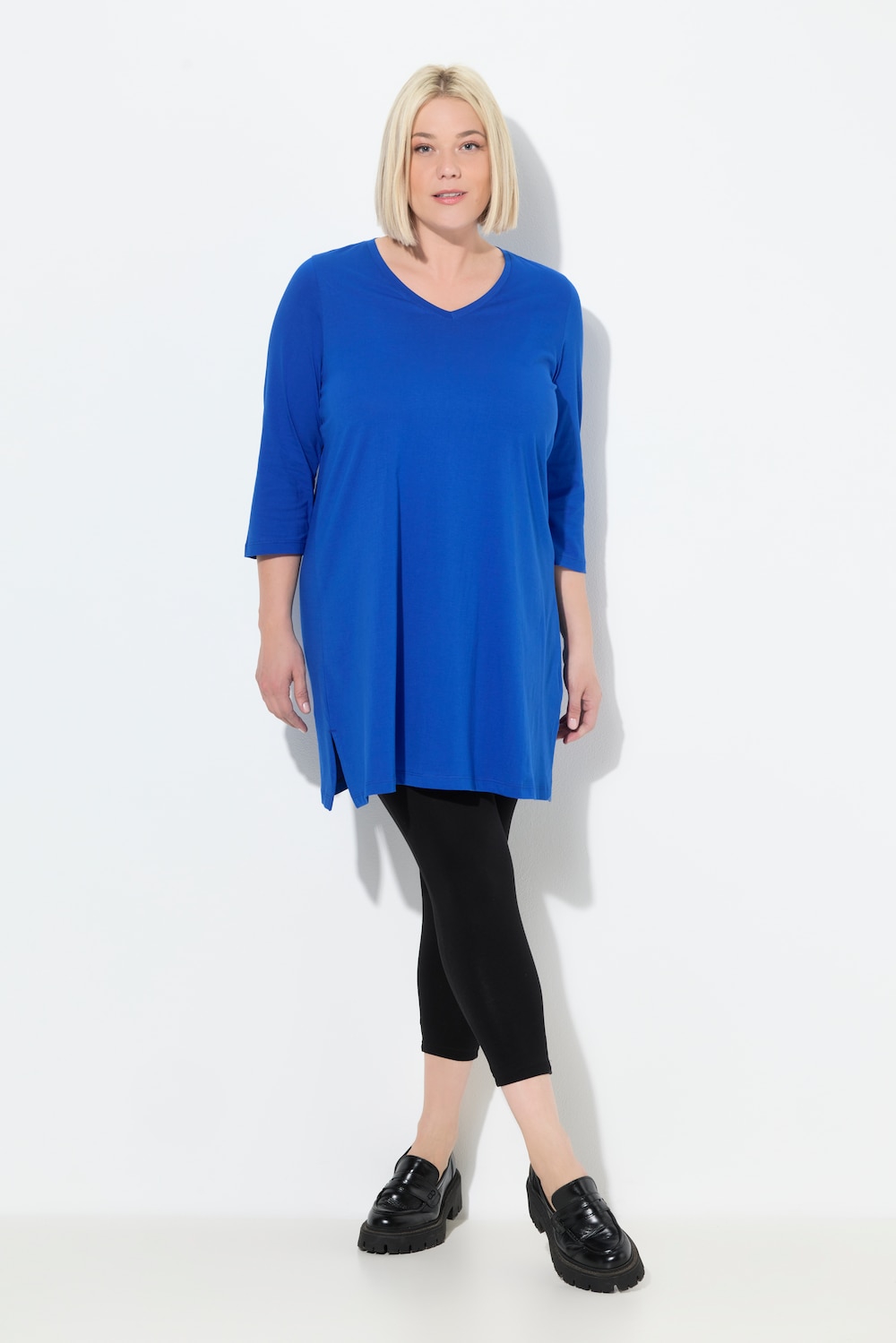 Große Größen Longshirt, Damen, blau, Größe: 46/48, Baumwolle, Ulla Popken