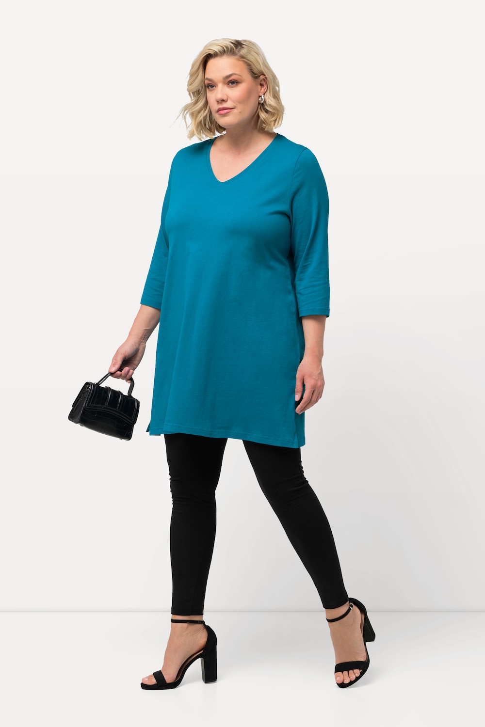 Große Größen Longshirt, Damen, türkis, Größe: 42/44, Baumwolle, Ulla Popken