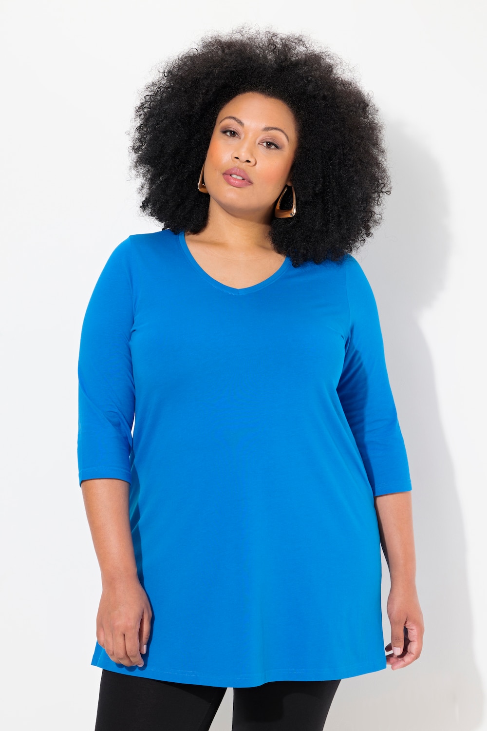 Große Größen Longshirt, Damen, blau, Größe: 62/64, Baumwolle, Ulla Popken