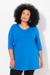 V-Neck Swing A-line Hem Cotton Knit Tunic