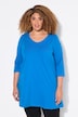 V-Neck Swing A-line Hem Cotton Knit Tunic
