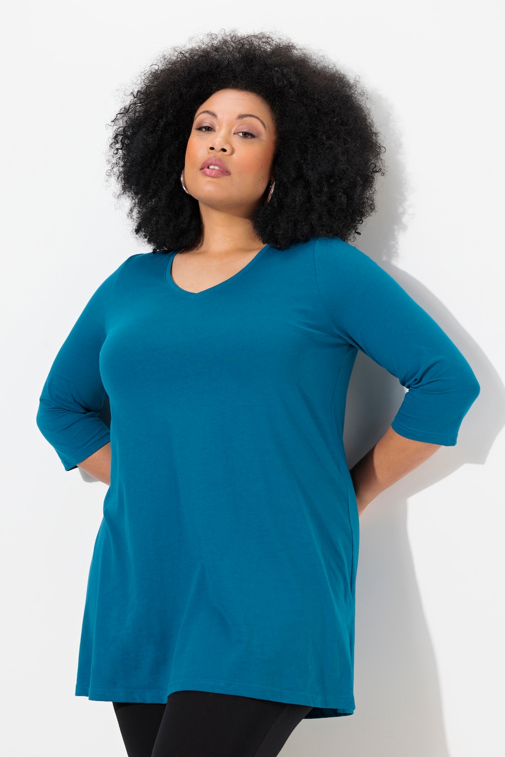 Große Größen Longshirt, Damen, blau, Größe: 58/60, Baumwolle, Ulla Popken