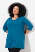 Longshirt, A-Linie, V-Ausschnitt, 3/4-Arm