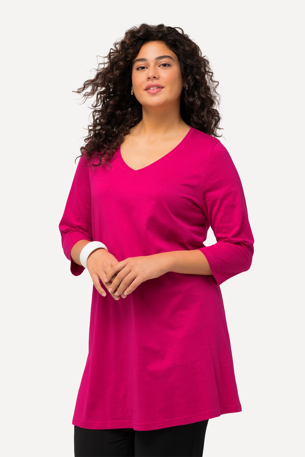 Grote Maten Longshirt, Dames, roze, Maat: 58/60, Katoen, Ulla Popken