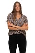 Halenkové tričko, oversize, leopardí potisk, výstřih do V, krátké rukávy
