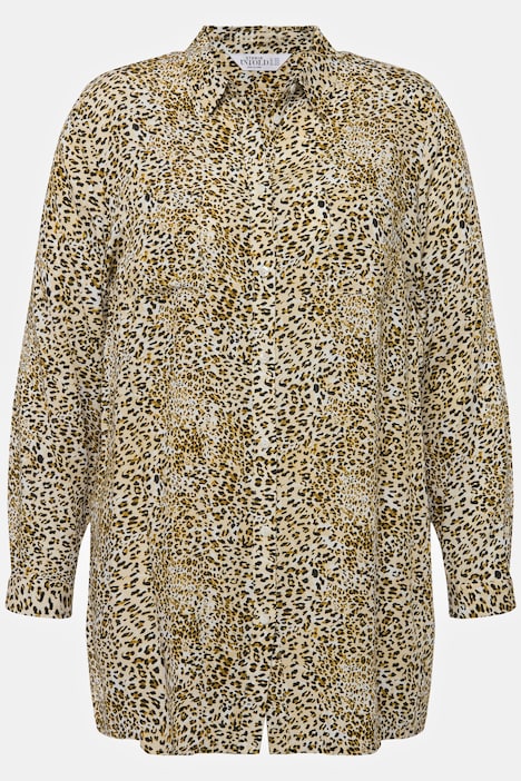 Leopard Print Long Sleeve Tunic Blouse | all Blouses | Blouses