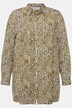 Camicia lunga con design leopardato, collo da camicia e maniche lunghe