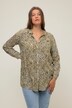 Camicia lunga con design leopardato, collo da camicia e maniche lunghe