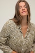Camicia lunga con design leopardato, collo da camicia e maniche lunghe