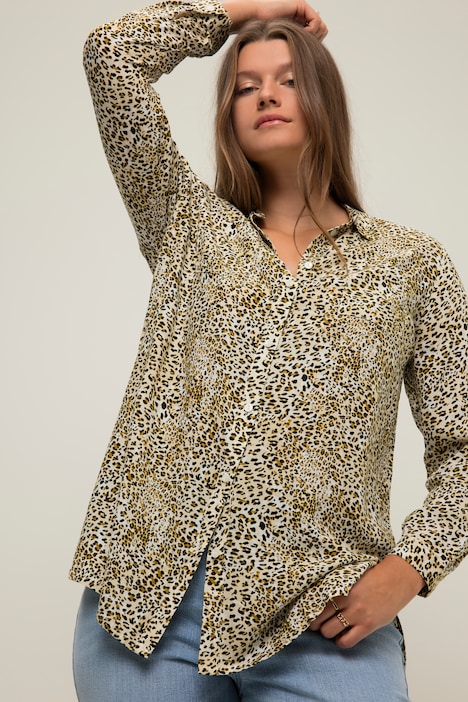 Leopard Print Long Sleeve Tunic Blouse | all Blouses | Blouses