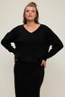 Pullover, Boxy Shape, Saum-Schlitze, V-Ausschnitt, Langarm