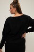 Pullover, Boxy Shape, Saum-Schlitze, V-Ausschnitt, Langarm